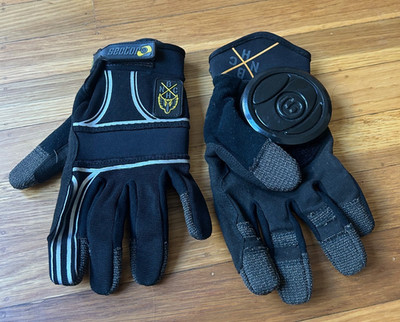 long board slide gloves with pucks Sector 9 used size L/XL