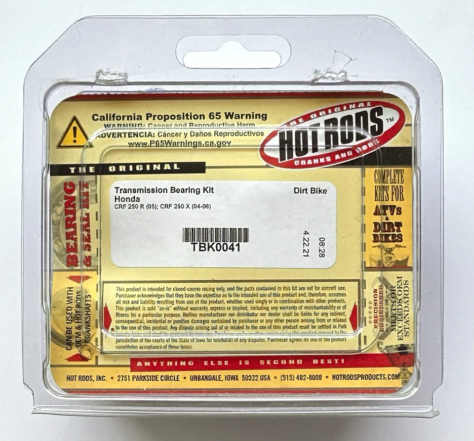 New HOT RODS Transmission Bearing Kits for Honda CRF250 R (05) CRF 250 X (04-06) - Image 2 of 3