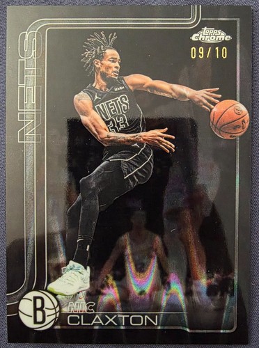 2025-2026 Topps Chrome Update Nic Claxton Black Ray Wave Refractor 9/10
