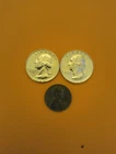 2 90% Silver Washington Quarters Uncirculated. Free 1943 Steel Penny. Lot.3