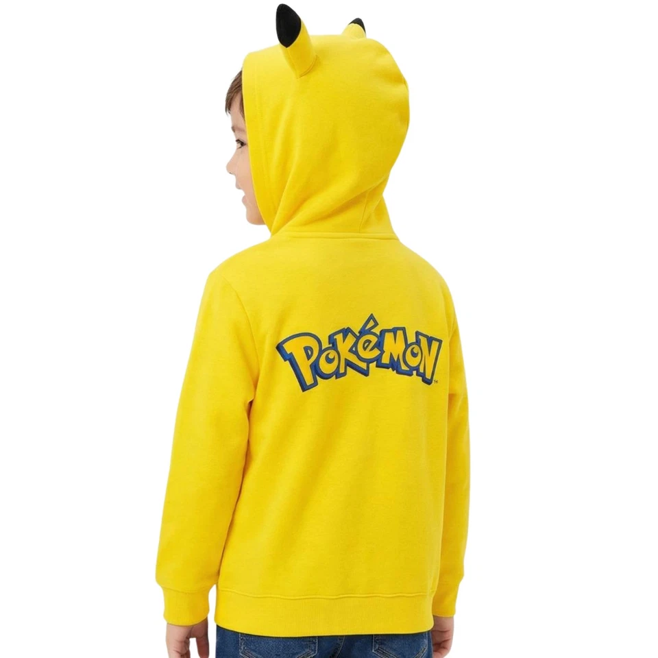 Niño Pokémon Pikachu Disfraz Sudadera con Capucha con Orejas 3D, Manga Larga Sudadera con Capucha Foto 3 de 4