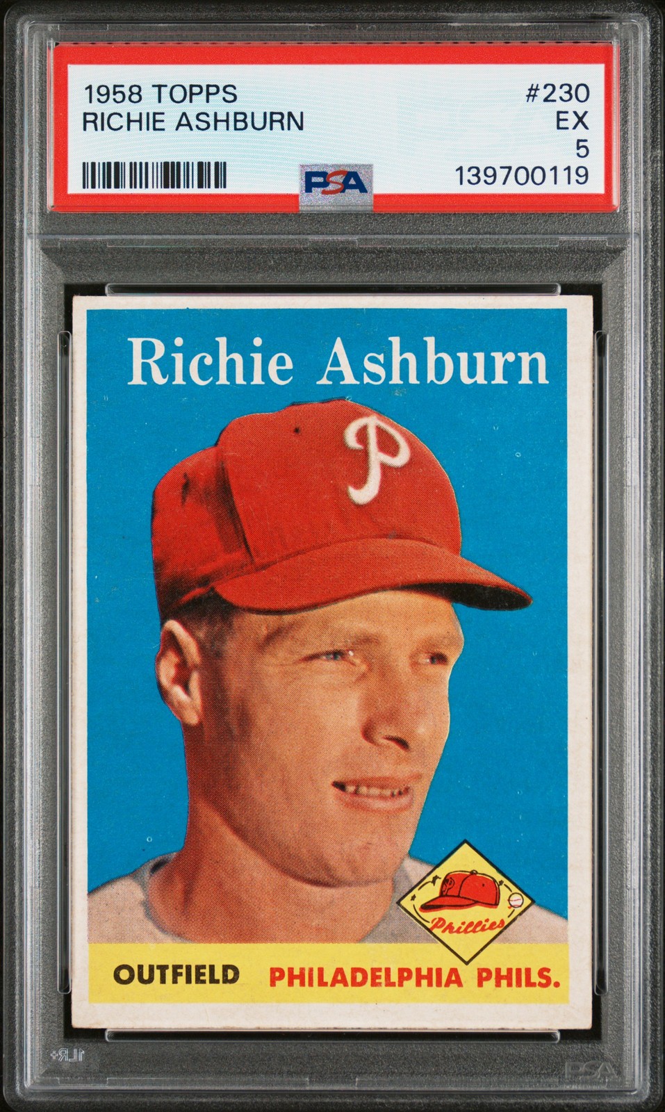 1958 TOPPS #230 RICHIE ASHBURN PSA 5
