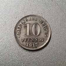 Münze Deutsches Reich 10 Pfennig 1917 mit Punkt Umrandung