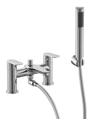 ELLSI Bath Shower Tap with Handset & Bracket | Chrome Finish | Mixer | Bath Filler