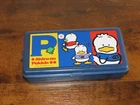 VTG 1994 Sanrio AHIRU NO PEKKLE Duck Blue Plastic Pencil Case Box w Insert RARE