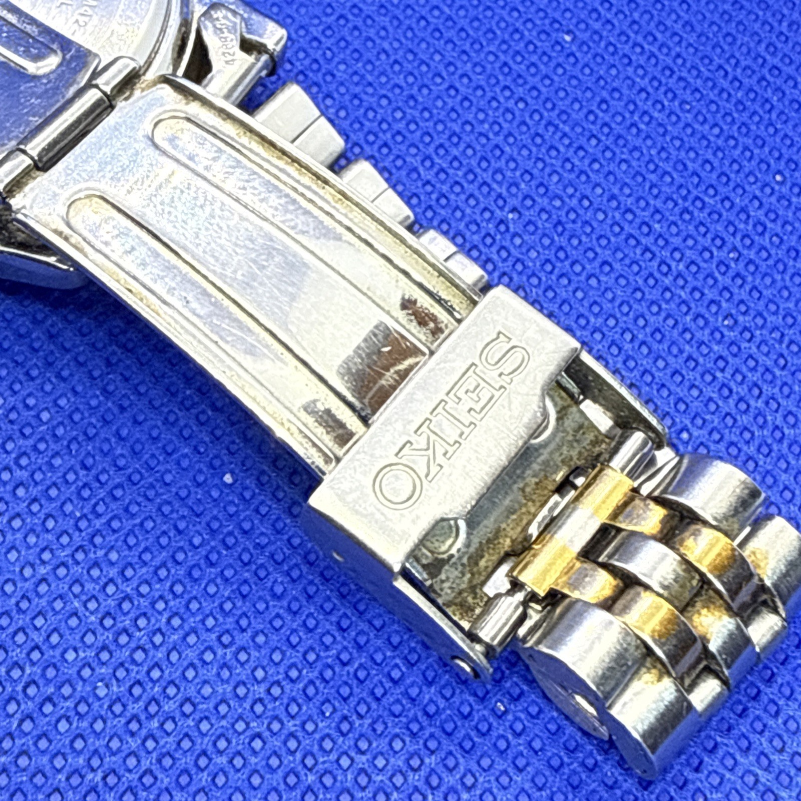 Vintage Seiko SQ 100 Kinetic Blue Men's Analog Automatic Watch - 5M42-0850 Read image 8