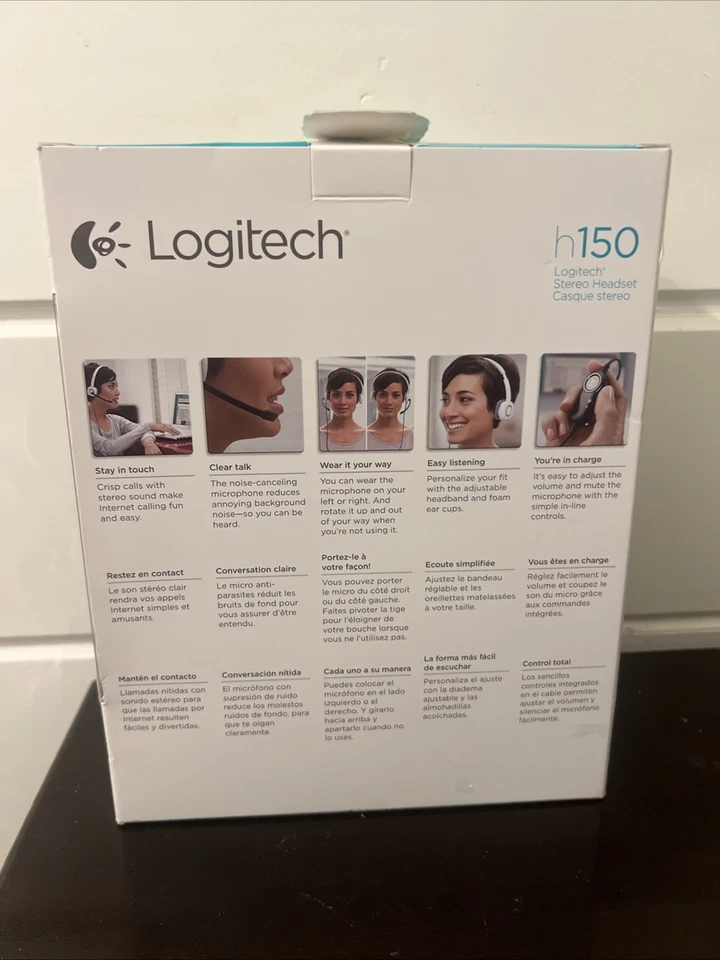 New Logitech H150 White/Gray Headband Headsets Analog 3.5 Mm Jack Connectivity - Image 3 of 4