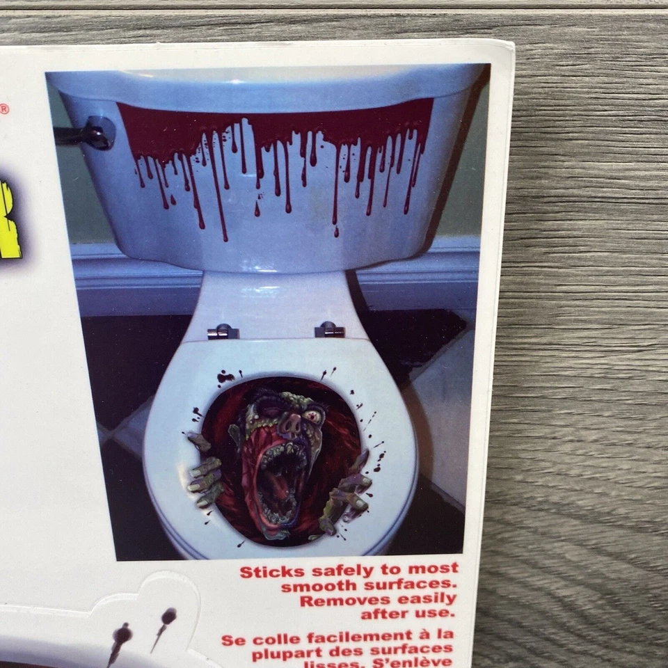 Cubierta de asiento de inodoro de Halloween para decoración de baño de fiesta de zombies de miedo Foto 2 de 4