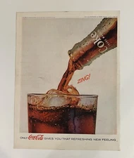 Coca-Cola 1962 Print Ad 10x13 “Zing” Coke Bottle Pouring