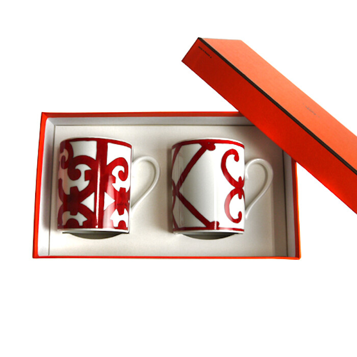 Hermes Coffee Mug Cup Guadalquivir Red Tableware 2 set Tea