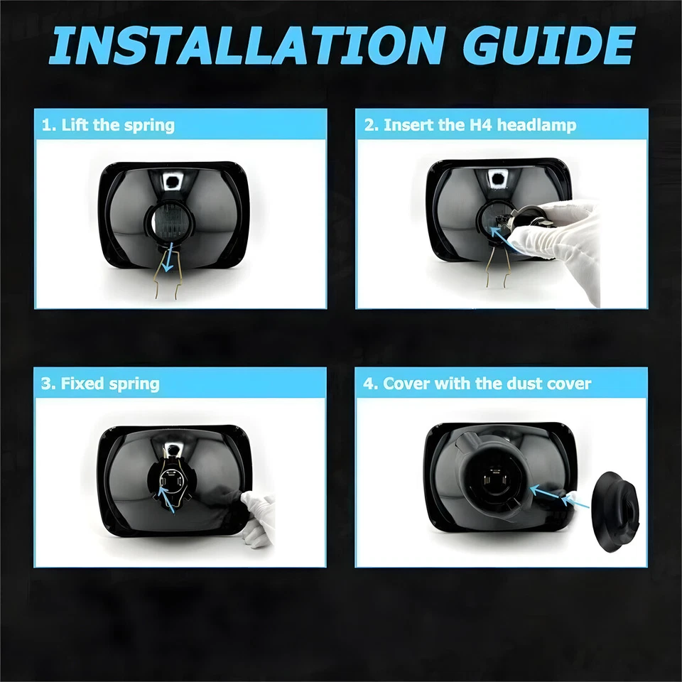 4PCS 4"X6" LED Headlights Original Replacement For Chevy C10 K10 Blazer Ford - Image 4 of 4