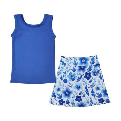 Toddler Baby Girls Summer Floral Skirt Set Athletic Wear - Picture 2 of 13