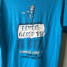 vtg 1990 USA single stitch River Camp T-shirt L Houston 90s Boy Scouts