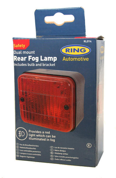 Rear Fog Lamp Unit Dual Mount With Bracket & Bulb Ring RL014 Trailer Towing Car