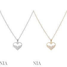 Cubic Zirconia Half Full Heart Necklace 16 3in 