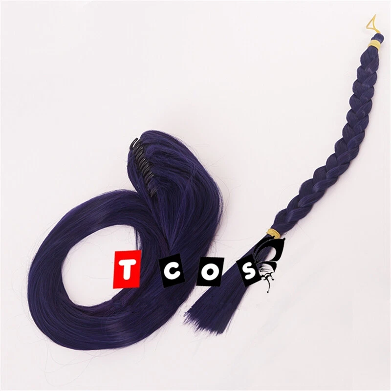 Game Honkai Impact 3 Raiden Mei Cosplay Wig Long Straight Hair With Ponytail 39" - Image 4 of 4