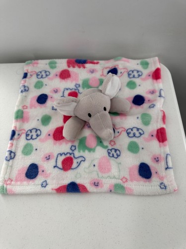 Le Bébé Favorite Elephant Baby Security Blanket Lovey Plush 11" Fleece Multi - Picture 6 of 8