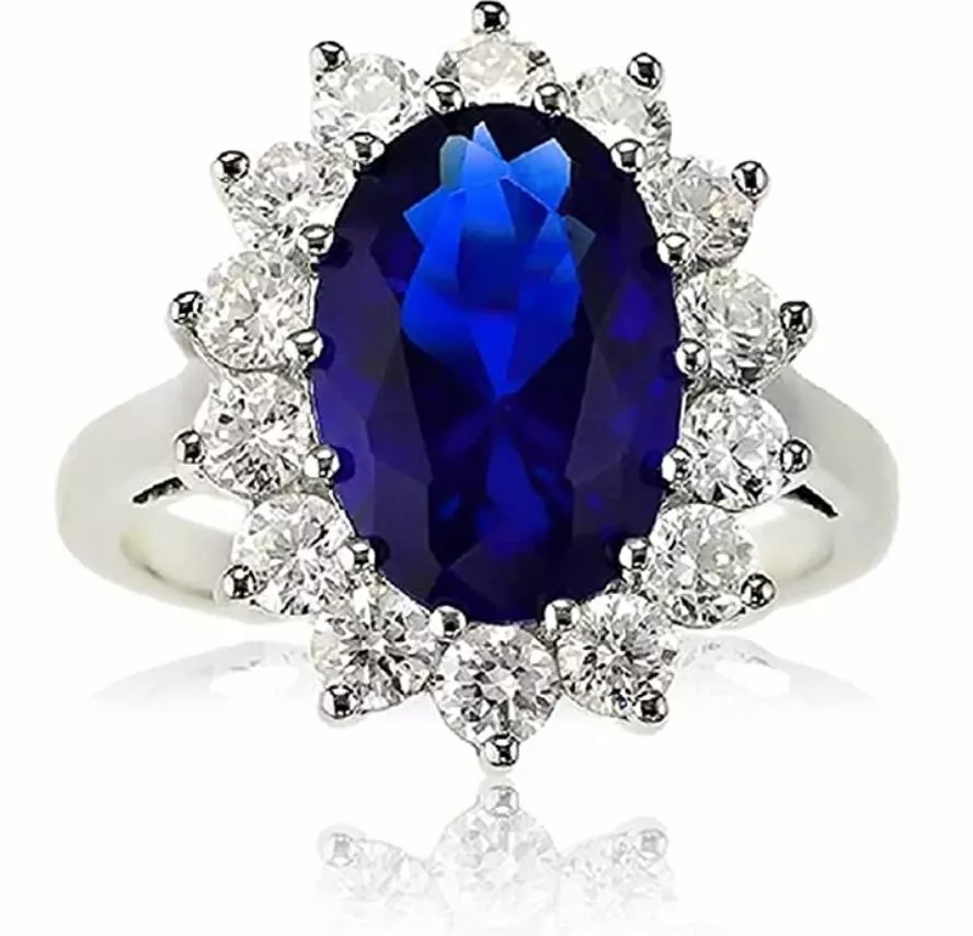 Jewelrypalace Princess Diana Kate Middleton Gemstone Birthstone Blue  Sapphire Halo Statement Engagement Rings for Women, 14K Yellow Gold Plated  925 Sterling Silver Size 9 - Walmart.com