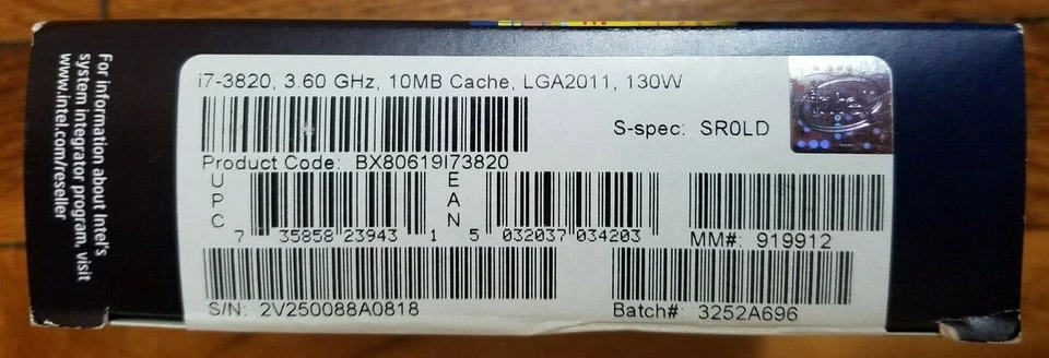 Intel Core i7-3820 3.6GHz Quad-Core (BX80619I73820) Processor - Image 4 of 4