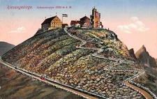 Giant Mountains Schneekoppe 1605 M. Above Sea Level Postcard AK 1917
