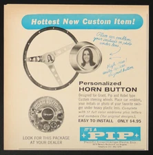 PIP Pacific Parts Personalized Horn Button Custom Car Vintage Print Ad 1968