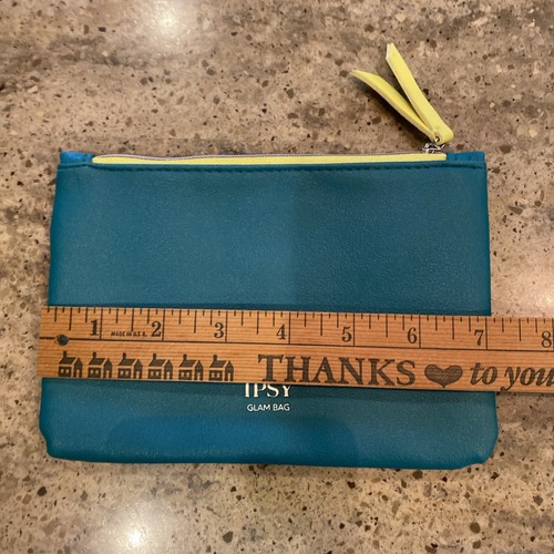 Borsa Ipsy Teal Glam con cerniera in nappa e borchie in metallo astuccio trucco 100° borsa - Foto 6 di 9
