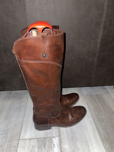 Frye Equestrian Leather Knee High Riding Tall Boots Women's Sz 9.5 B Side Zipper - Picture 3 of 12
