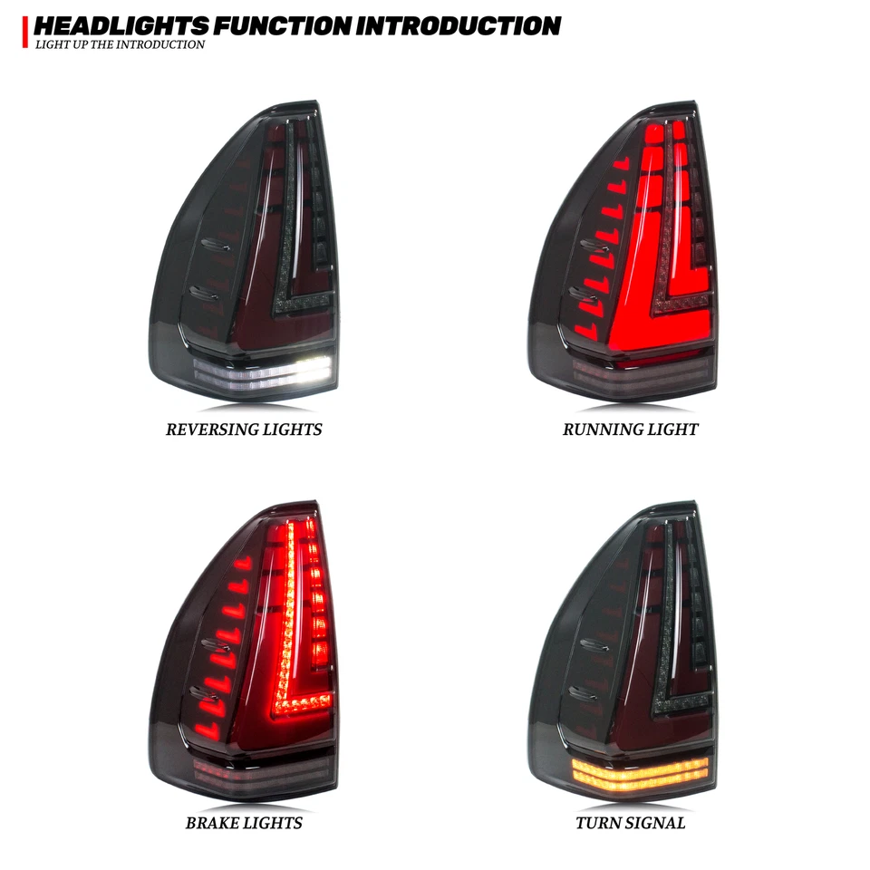 Luces traseras LED para Lexus GX470 2003-2007 conjunto de luces traseras intermitentes secuenciales Foto 2 de 4