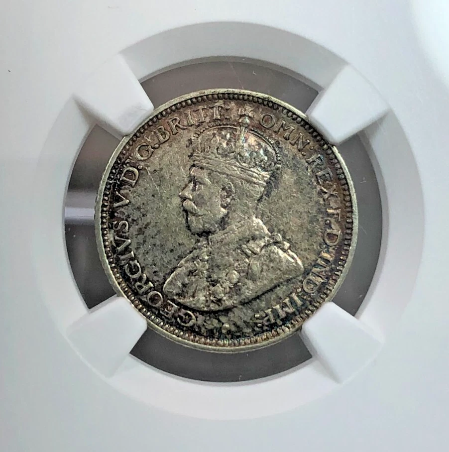1921 (M & S) AUSTRALIA George V Sixpence Silver Coin NGC XF45 KM-25 6 Pence - Image 2 of 4