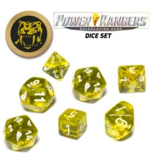 Renegade Games Studios Power Rangers RPG: Game Dice Set - Yellow (7+coin)
