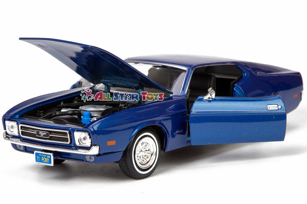 1971 Ford Mustang Sportsroof Blue 1:24 Diecast Model Car