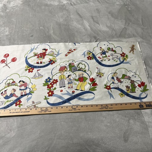 Vintage Waverly Storyteller Nursery Rhymes Cotton fabric Panel 36x 17 *READ* - Picture 11 of 20