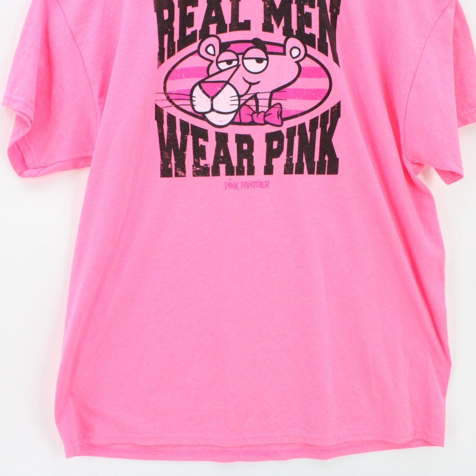 Vintage Pink Panther TShirt Mens Pink Short Sleeve Real Men Wear Pink