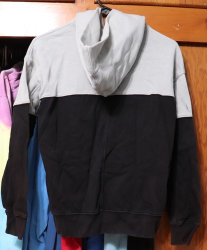 Gap Kids Novelty Hoodie Gray Black Colorblock Full Zip Youth Extra Large YXL 12 - Picture 5 of 9