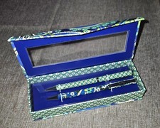 Vera Bradley Pen  Pencil Set Rythm  Blues NEW 