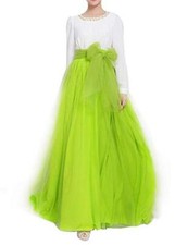 Wedding Long Maxi Puffy Tulle Skirt with Bowknot Belt for Wedding Party Evening