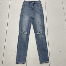 American Eagle Blue Light Wash Curvy Highest Rise Jegging Women Size 00 Short