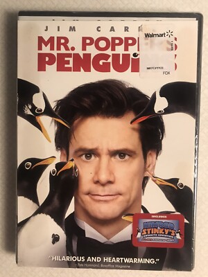NEW! Mr. Popper's Penguins (DVD, 2011) Jim Carrey, With Nimrod & Stinky s Short