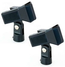 2 x Spring Microphone Clamp Clamp Holder DJ Clip Clamp Spring Loaded 5/8" ADM