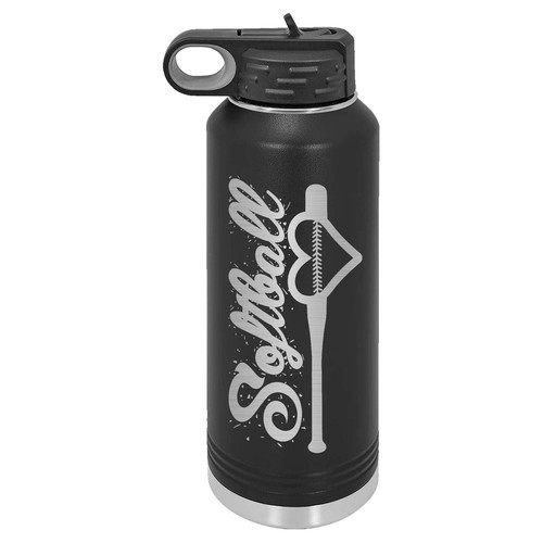 Mato & Hash 32oz Softball Laser Botella de agua grabada - Imagen 4 de 18