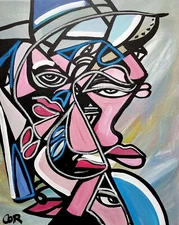 CORBELLIC DETECTIVE CUBISM WOMAN 16X20 COLLECTIBLE LARGE EXPRESSIONISM POP ART