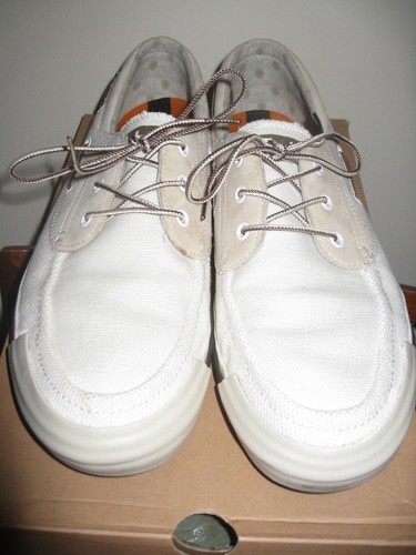 TIMBERLAND Canvas/Leather Boat Shoes 
