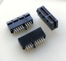5pcs 36pin PCIe x1 Slot Socket Connector DIP Type Black