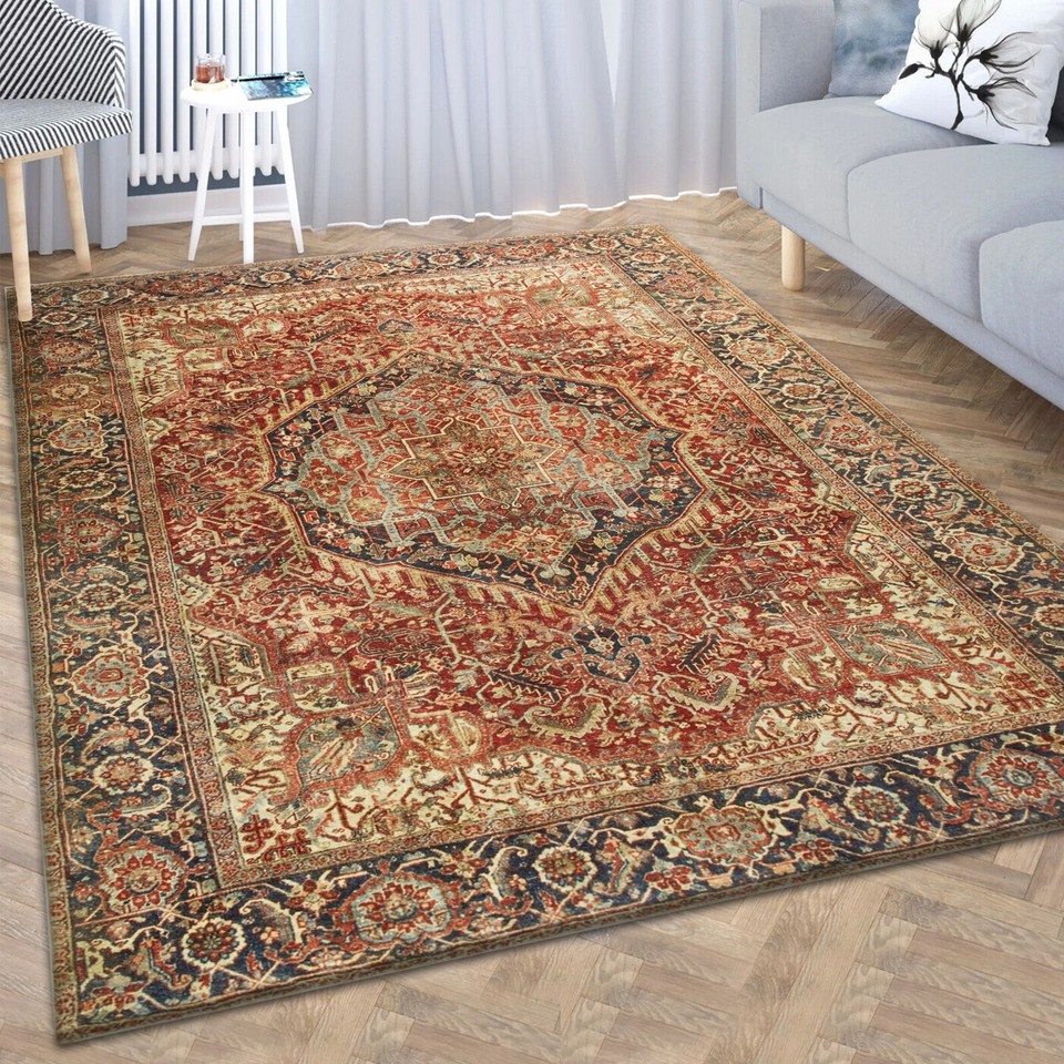 Large Traditional Rugs Living Room Bedroom Carpet Non Slip Hallway
