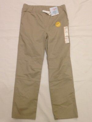 Cat Jack Boys' Flat Front Straight Fit Uniform Elastic Waist Chino Pants  SZ 10