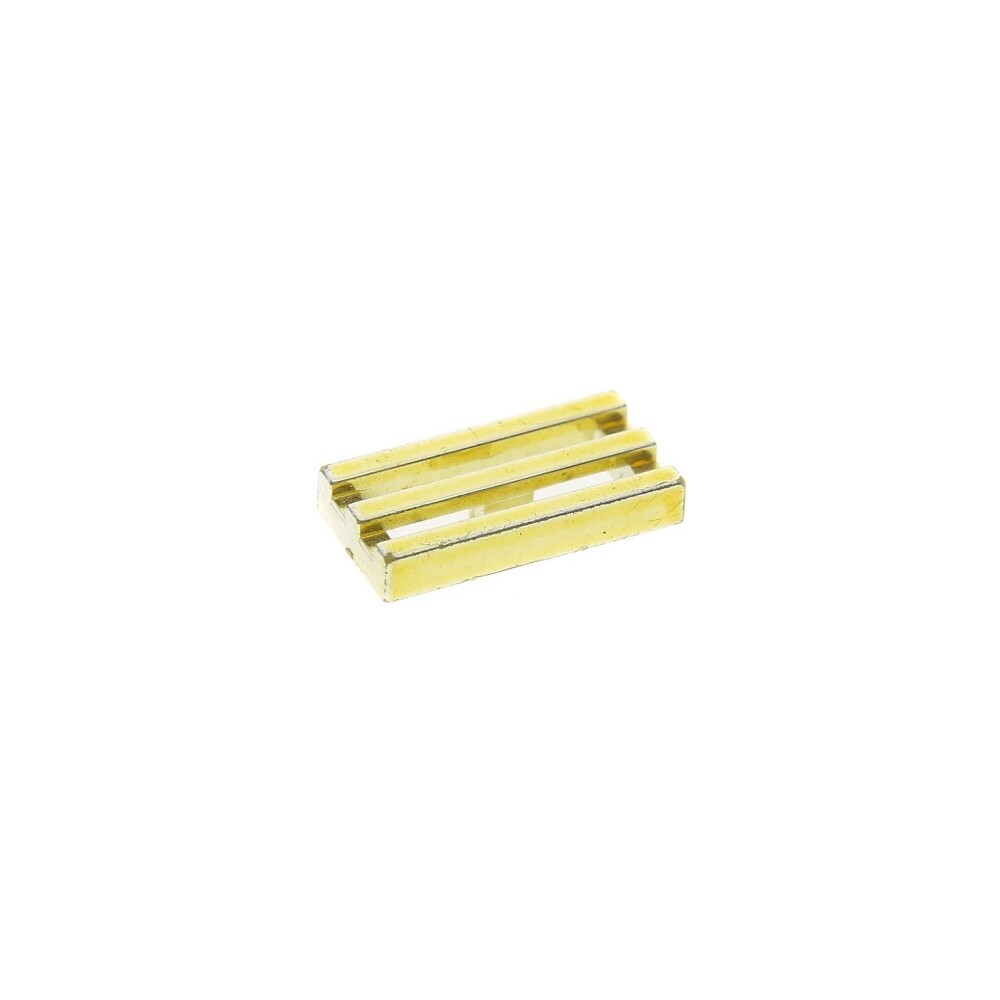 1x Lego Tile Modified 1x2 Chrome Gold Grid with Groove 30244 51815 35248 2412