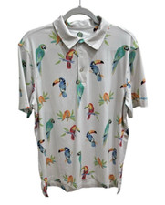 Chubbies Performance Polo Golf Stretch Shirt Birds Of Paradise Men's Size Med