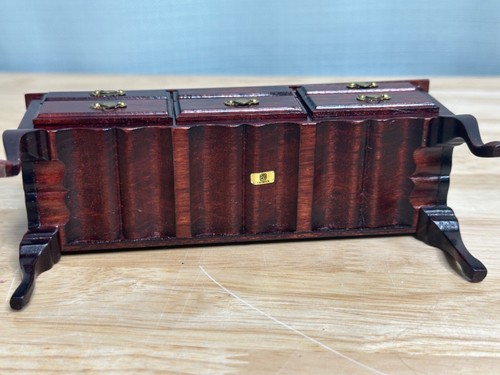Vintage Dollhouse Miniature Mahogany Sideboard/Buffet 6 Drawer Table - Picture 10 of 10