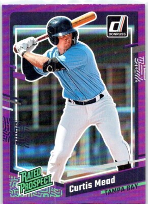 2023 Panini Donruss Curtis Mead Rated Prospect Holo Purple Tampa Bay #64