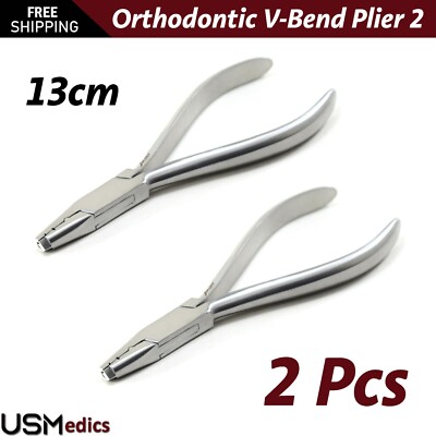 Orthodontic Dental V-Bend Plier NO 2 Wire Braces Bend Forming Lab Plier NEW X2